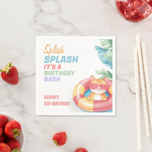 Guardanapo De Papel Aniversário do Splash Splash Piscina Party