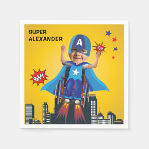 Guardanapo De Papel Aniversário do Super Herói do Voo 