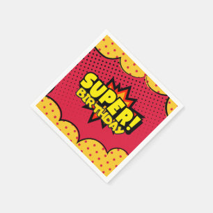 Guardanapo De Papel Aniversário do super-herói dos quadrinhos