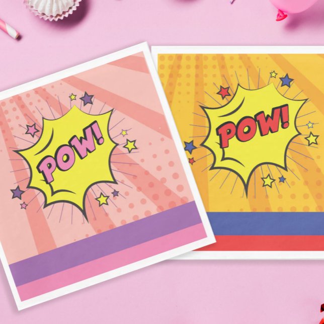 Guardanapo De Papel Aniversário do Super Herói Único da HQ Book (Criador carregado)