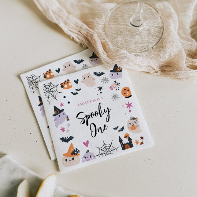 Guardanapo De Papel Aniversário do Tema do Halloween do primeiro anive (Criador carregado)