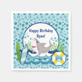 Guardanapo De Papel Aniversário do Tubarão