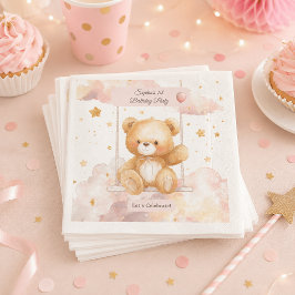 Guardanapo De Papel Aniversário do Ursinho Teddy Adorável – Porta-copo