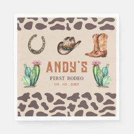Guardanapo De Papel Aniversário do West Cowboy First Rodeo Boys
