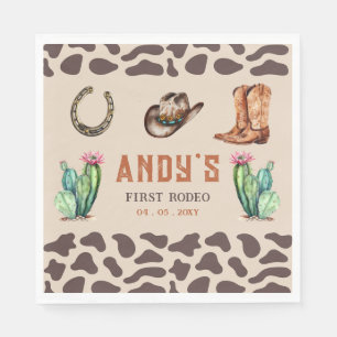 Guardanapo De Papel Aniversário do West Cowboy First Rodeo Boys
