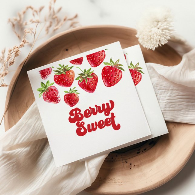 Guardanapo De Papel Aniversário Doce de Morango (Criador carregado)