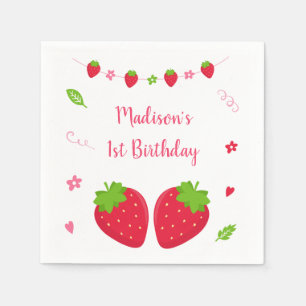 Guardanapo De Papel Aniversário doce de morango doce