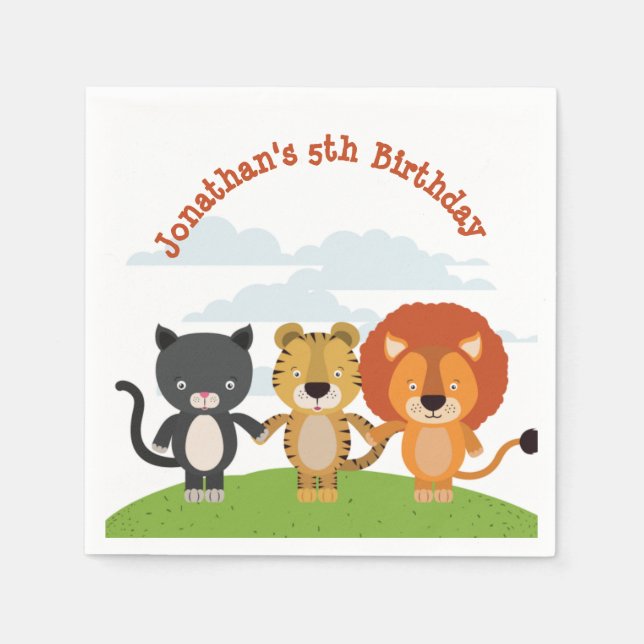 Guardanapo De Papel Aniversário dos Amigos dos Animais (Frente)