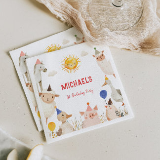 Guardanapo De Papel Aniversário dos Animais da Exploração