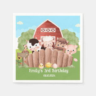 Guardanapo De Papel Aniversário dos Animais das Explorações Agrícolas