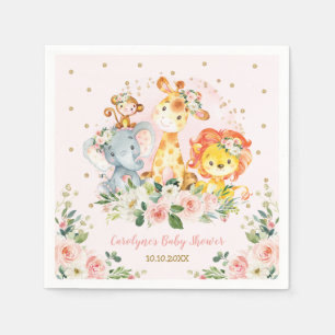 Guardanapo De Papel Aniversário dos animais selvagens do chá de