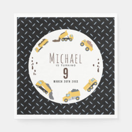 Guardanapo De Papel Aniversário dos Caminhões de Construção de Bombard