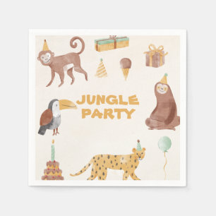 Guardanapo De Papel Aniversário dos Pequenos Animais da Selva