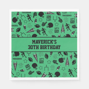 Guardanapo De Papel Aniversário Esportes Verde Futebol Americano