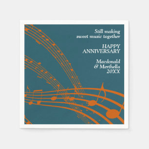 Guardanapo De Papel Aniversário feliz da MÚSICA NADRADA Laranja Mode
