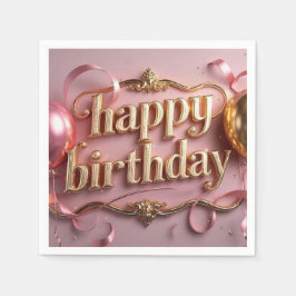 Guardanapo De Papel Aniversário feminino luxuoso elegante extravagante