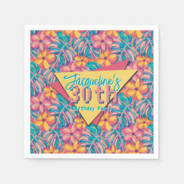 Guardanapo De Papel Aniversário Floral Amarelo-Rosa