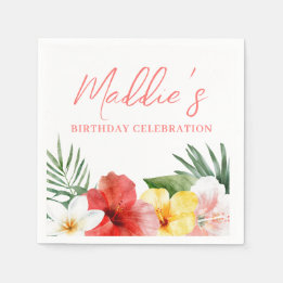 Guardanapo De Papel Aniversário Floral Havaiano