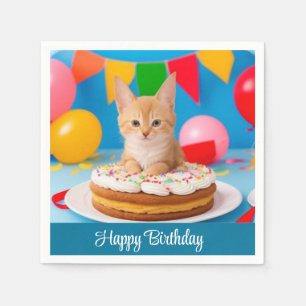 Guardanapo De Papel Aniversário Gato