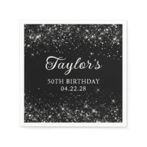 Aniversário Glittery Black 50th