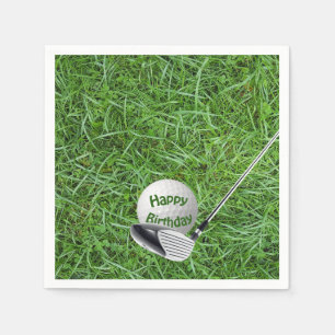 Guardanapo De Papel Aniversário Golf Ball and Club