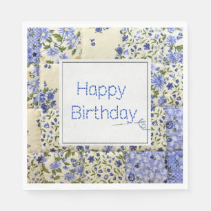Guardanapo De Papel Aniversário Impressão Azul com Agulha