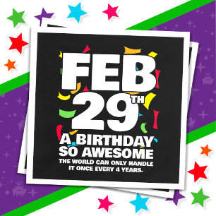 Guardanapo De Papel Aniversário Incrível 2024 Leap Day Leap Year 29 de