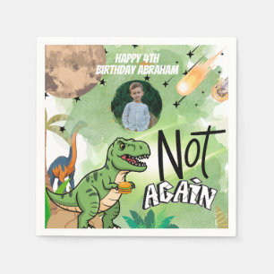Guardanapo De Papel Aniversário Infantil de Tema Jurássico e Humor 'Nã