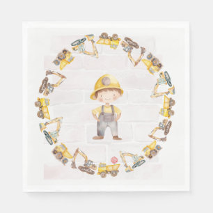 Guardanapo De Papel Aniversário Infantil Tema Construção