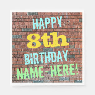 Guardanapo De Papel Aniversário inspirado grafites da parede de tijol