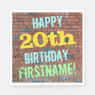 Guardanapo De Papel Aniversário inspirado grafites da parede de tijol