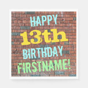 Guardanapo De Papel Aniversário inspirado grafites da parede de tijol