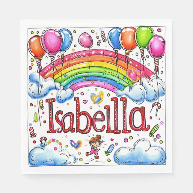 Guardanapo De Papel Aniversário, Isabella (Frente)