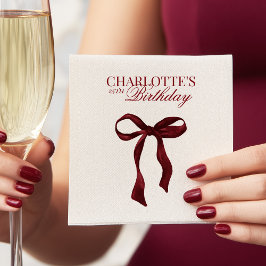 Guardanapo De Papel Aniversário Laço Borgonha