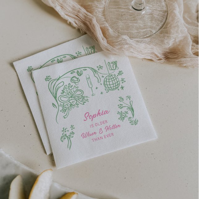 Guardanapo De Papel Aniversário Mais Quente e Mais Quente Desenhado à  (Criador carregado)