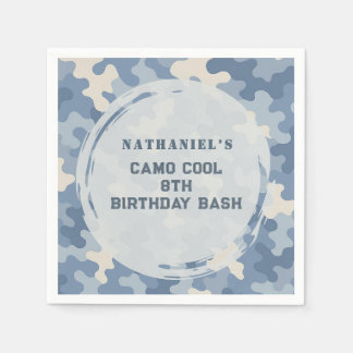 Guardanapo De Papel Aniversário Militar Azul Camo | Partido do Exércit
