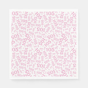 Guardanapo De Papel Aniversário Moderno 105 Padrão Numérico Rosa/Branc