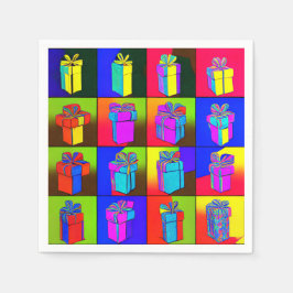 Guardanapo De Papel Aniversário Napkins com presentes molhados