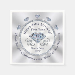 Guardanapo De Papel Aniversário Napkins Personalizado, Cocktail ou 3 T