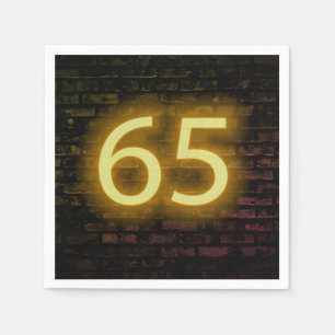 Guardanapo De Papel Aniversário Neon 65 - Sinal no Muro de Brick