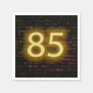 Guardanapo De Papel Aniversário Neon 85 - Sinal no Muro de Brick