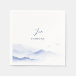 Guardanapo De Papel Aniversário neutro entre as montanhas azuis