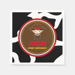 Guardanapo De Papel Aniversário ocidental velho ocidental do vaqueiro