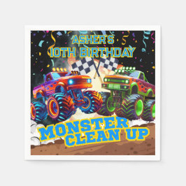 Guardanapo De Papel Aniversário Personalizado de Comboio de Monstro