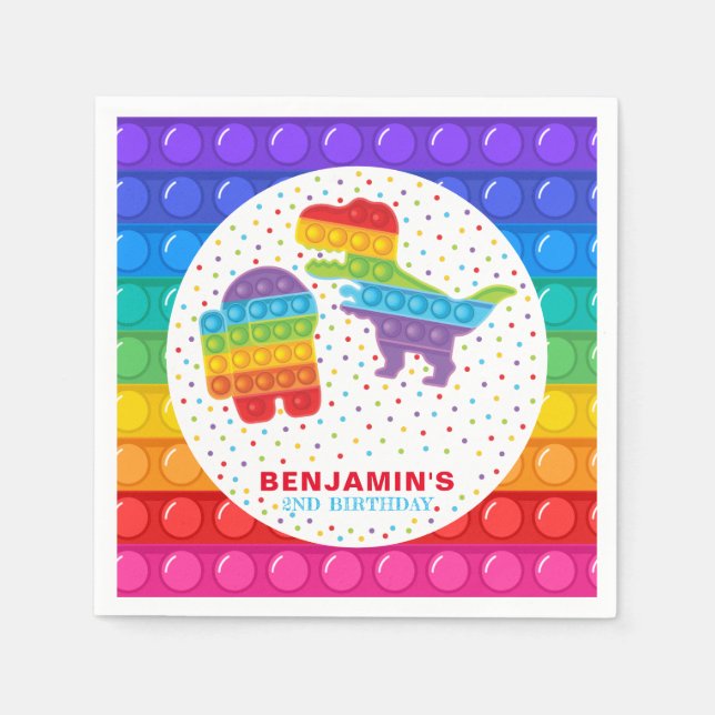 Guardanapo De Papel Aniversário Personalizado de pop (Frente)