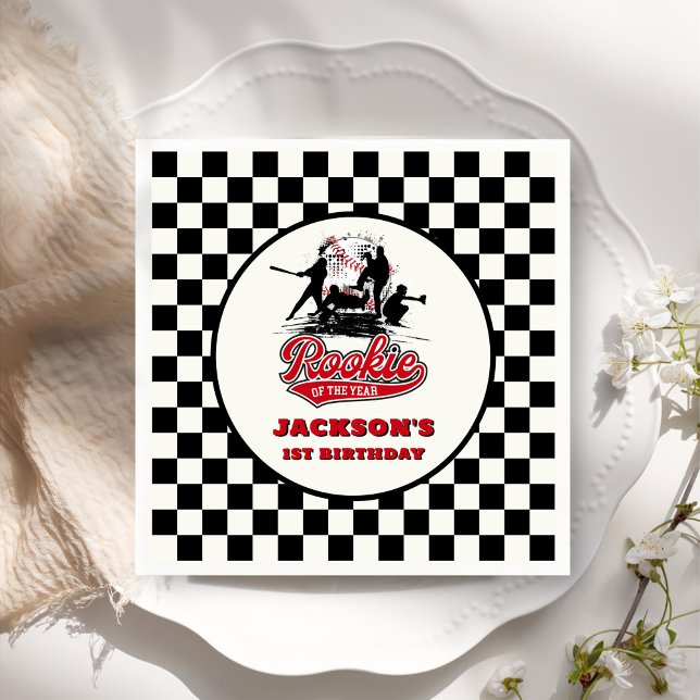 Guardanapo De Papel Aniversário Personalizado Do Ano Do Baseball (Criador carregado)