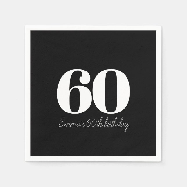 Guardanapo De Papel Aniversário personalizado e sofisticado (Frente)