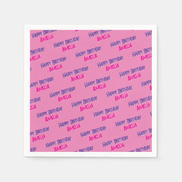 Guardanapo De Papel Aniversário personalizado Rosa bonito