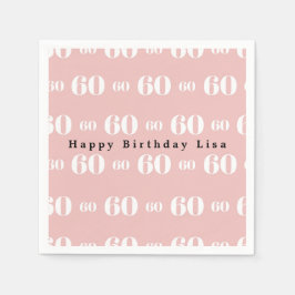 Guardanapo De Papel Aniversário Preto de 60 Anos