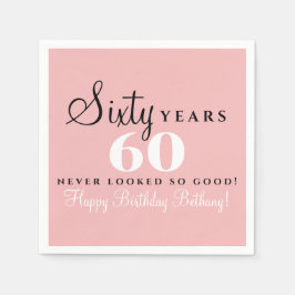 Guardanapo De Papel Aniversário Preto de 60 Anos